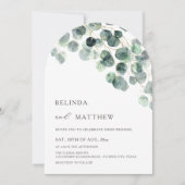 Invitation Feuilles de verdure aquarelle fleurs arche moderne (Devant)