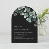 Invitation Feuilles de verdure aquarelle fleurs moderne arche (Debout devant)