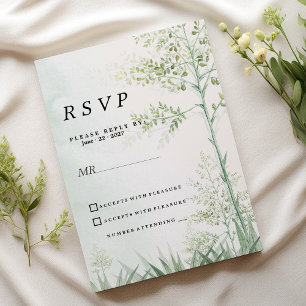 Invitation Feuilles de verdure botanique floral rustique RSVP