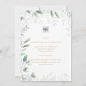 Invitation Feuilles de verdure moderne Mariage RSVP codé QR (Dos)