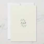 Invitation Feuilles de verdure rustique Élégant Mariage Monog (Dos)