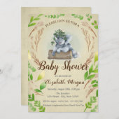 Invitation Feuilles d'éléphants adorables (Devant / Derrière)