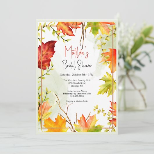 Invitation Feuilles d'érable (Debout devant)