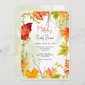 Invitation Feuilles d'érable (Devant / Derrière)