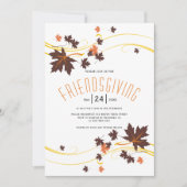 Invitation feuilles d'érable Brown et orange automne Friendsg (Devant)