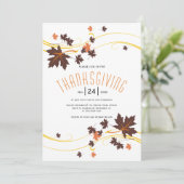 Invitation feuilles d'érable Brown et orange automne Thanksgi (Debout devant)