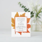 Invitation Feuilles d'érable d'automne aquarelle orange marro (Debout devant)