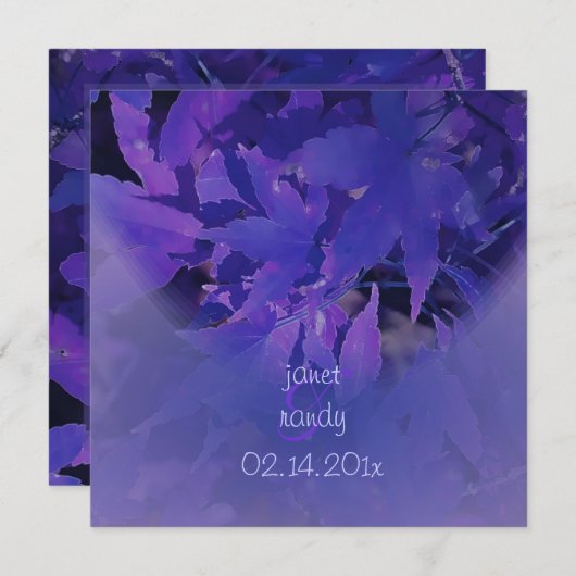 Invitation feuilles d'érable mauve PixDezines (Devant / Derrière)