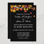 Invitation Feuilles d'érable noir (Devant / Derrière)
