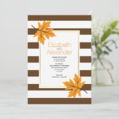 Invitation Feuilles d'érable orange et mariage de automne à r (Debout devant)