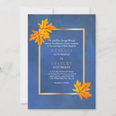 Invitation Feuilles d'érable orange sur mariage de papier col (Devant)