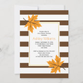 Invitation Feuilles d'érable, rayures automne mariage douche  (Devant)