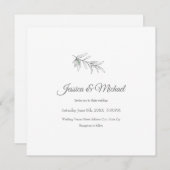 Invitation Feuilles des olives vertes dessinées à la main (Devant / Derrière)