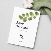 Invitation Feuilles d'eucalyptus en or vert simple Enregistre