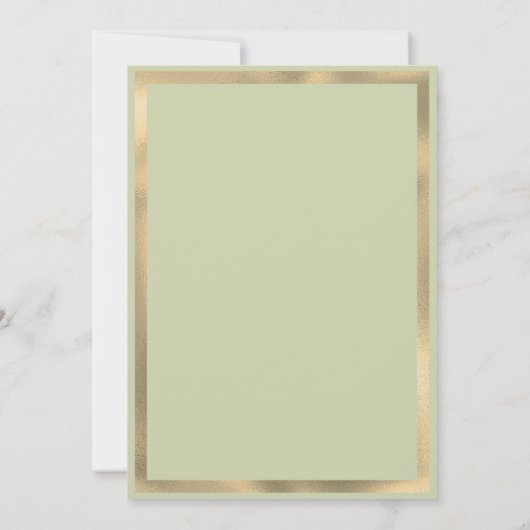 Invitation Feuilles d'eucalyptus en or vert simple Enregistre (Dos)