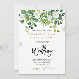 Invitation Feuilles d'Eucalyptus Mariage Moderne Rustique