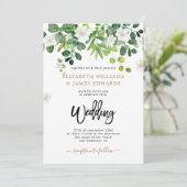 Invitation Feuilles d'Eucalyptus Mariage Moderne Rustique (Debout devant)