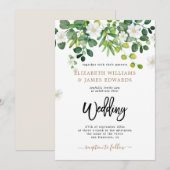 Invitation Feuilles d'Eucalyptus Mariage Moderne Rustique (Devant / Derrière)