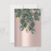 Invitation Feuilles d'eucalyptus Rose Gold Paillettes (Dos)