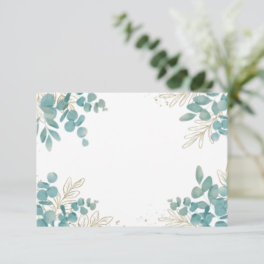 Invitation Feuilles d'eucalyptus vierges (Debout devant)