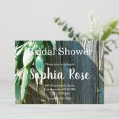 Invitation Feuilles d'herbe botanique boho rustique en bois d (Debout devant)