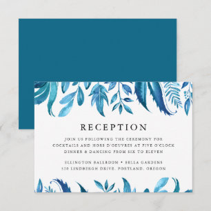 Invitation Feuilles d'indigo Réception de mariage
