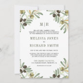 Invitation Feuilles d'olive tout dans un code QR Mariage Form (Devant)