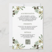Invitation Feuilles d'olive tout dans un code QR Mariage Form (Dos)