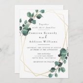 Invitation Feuilles d'olivier, Mariage de verdure (Devant / Derrière)