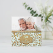Invitation Feuilles d'Or 50e anniversaire de mariage (Debout devant)