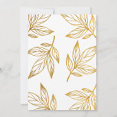 Invitation Feuilles d'or bénis avec vacances photo encadrées (Dos)