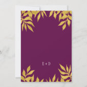 Invitation Feuilles d'or Mulberry à la mode mariage (Dos)