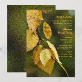 Invitation Feuilles Dorées (Devant / Derrière)