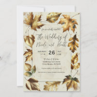 Feuilles dorées Abricot beige Crème Glam Mariage d