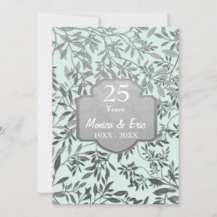 Invitation Feuilles du 25e anniversaire de Mariage d'argent