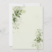 Invitation Feuilles élégants avec Mariage d'aquarelle (Dos)