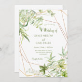 Invitation Feuilles en aquarelle (Devant / Derrière)