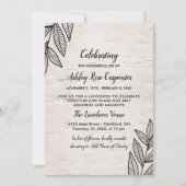 Invitation Feuilles et Birch - Célébration de la vie (Devant)