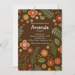 Invitation Feuilles et Fleurs