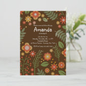 Invitation Feuilles et fleurs (Debout devant)