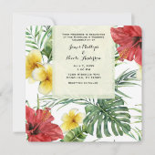 Invitation Feuilles et Fleurs de Botanique Tropicale Florale (Devant)
