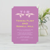 Invitation feuilles et monogramme (Debout devant)