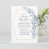 Invitation Feuilles Eucalyptus Géométriques Conduit Par Douch (Debout devant)