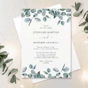 Invitation Feuilles Eucalyptus Mariage moderne