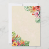 Invitation Feuilles exotiques et fleurs mariage aquarelle (Dos)