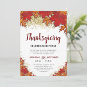 Invitation Feuilles | Fête de Thanksgiving (Debout devant)