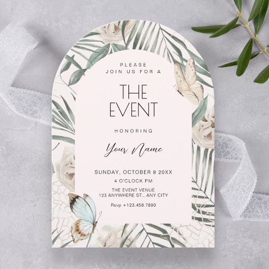 Invitation Feuilles florales