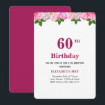 Invitation Feuilles Florales & de Laurier 40e, 60e Anniversai<br><div class="desc">Invitation de fête chic florale et feuilles de laurier 40e ou 60e anniversaire sur fond bordeaux et blanc. Fleurs de pivoine roses délicates en en-tête. Les fleurs sont pour l'amour et les feuilles de laurier sont pour la sagesse !</div>