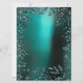 Invitation Feuilles florales Parties scintillant encadrée Tur (Dos)