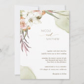 Invitation Feuilles floraux de palmiers, vert et Mariage de p (Devant)